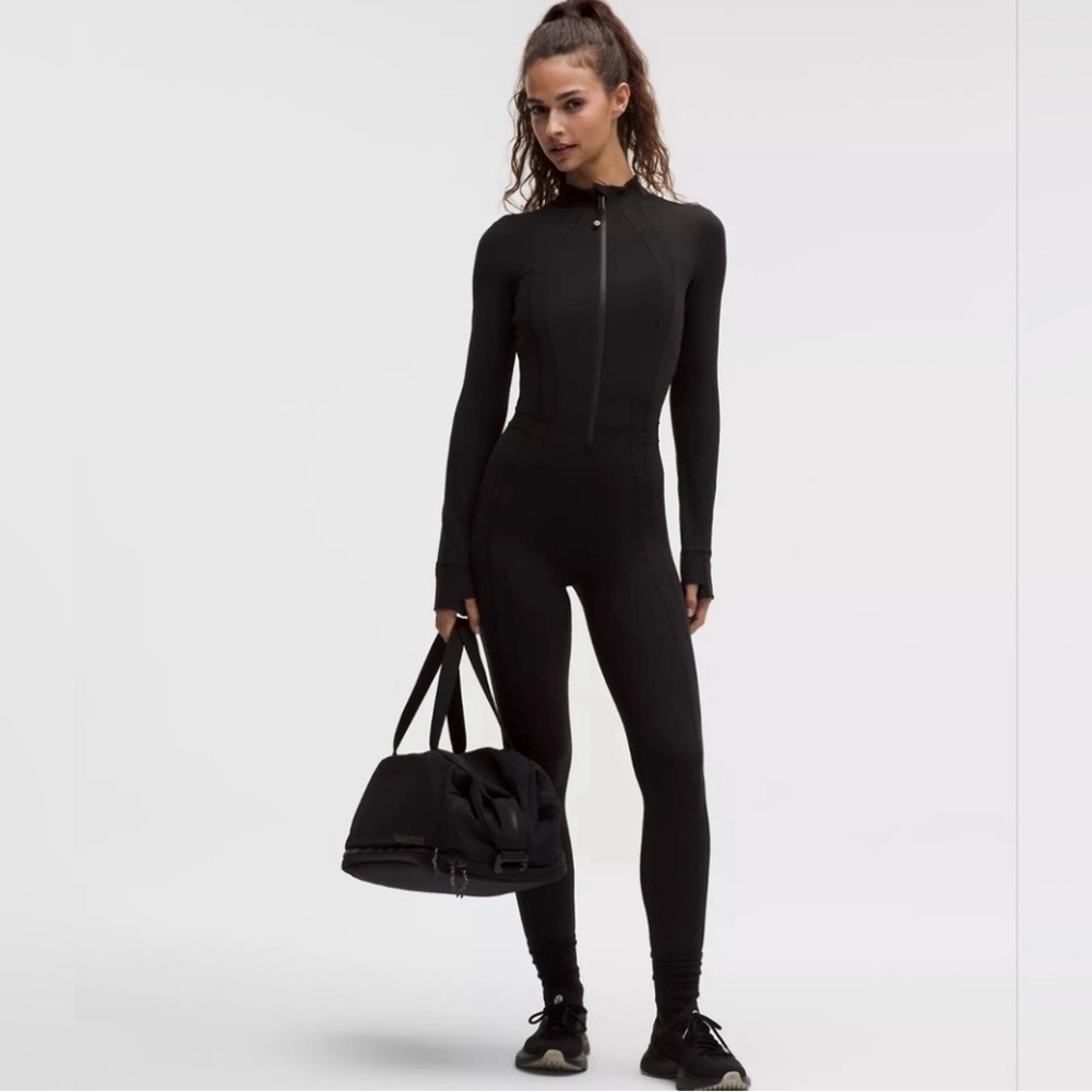 Lululemon athletica Black Nulu Mesh Back Onesie Women's Jumpsuit